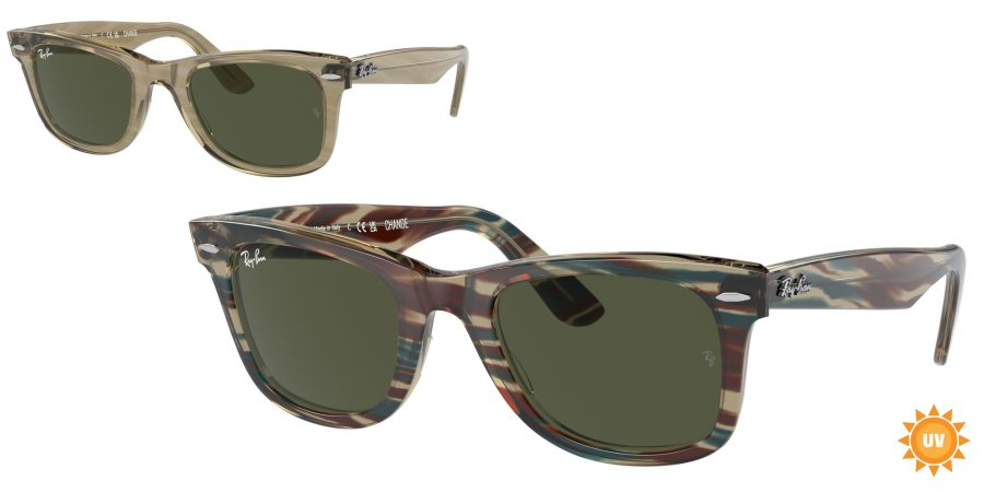 Ray-Ban - RB2140 - Wayfarer - 138731 - Fotocromatiche grigie a righe